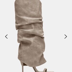 Steve Madden Taupe Slouch Over-the-Knee Stiletto Boot